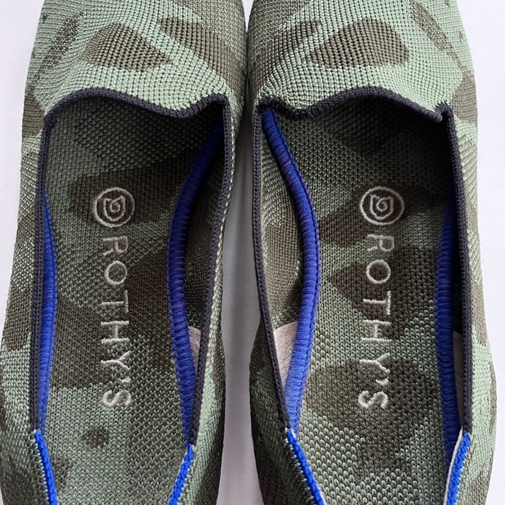 Rothy's The Loafer Green Camouflage Women’s Flats Shoes Size 7.5 - Picture 9 of 16